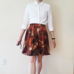 Nine West 100% Silk Chiffon Circle/Skater Skirt